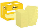 Post-it Haftnotiz Notes 653-E gelb 38 x 51 mm, 100 Blatt pro Block, 12 Blöcke im Spender