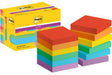 Post-it Super Sticky Notes Playful Collection 47,6 x 47,6 mm, 12 Blöcke à 90 Blatt, 6 Farben