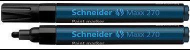 Schneider Lackmarker Maxx 270 – wasserfester Permanentmarker mit 1-3 mm Rundspitze, schwarz