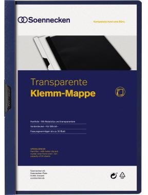 Soennecken Klemmmappe 3314 DIN A4 bis 30 Blatt PVC weiß – mit Metallclip