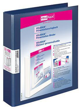 VELOFLEX VELODUR Präsentationsringbuch DIN A4 4-Ring D-Mechanik dunkelblau
