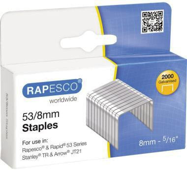 RAPESCO Heftklammern 53/8 verzinkt – 2.000 Stück für Büroheftgeräte