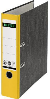 LEITZ Ordner 1080 DIN A4 80 mm gelb mit 180° Präzisionshebelmechanik und Wolkenmarmor