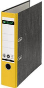 LEITZ Ordner 1080 DIN A4 80 mm gelb mit 180° Präzisionshebelmechanik und Wolkenmarmor