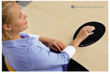 BakkerElkhuizen Mauspad Egg Ergo – Ergonomische Ei-Form, Antibakteriell, Rutschfest, Schwarz