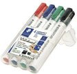 STAEDTLER Whiteboardmarker Lumocolor 351 B WP4 – 4er Set, 2-5 mm, trocken abwischbar, nachfüllbar