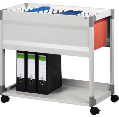 DURABLE Hängemappenwagen SYSTEM FILE TROLLEY 90 – 1-bahnig, für 90 Hängemappen, grau