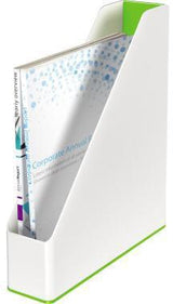 Leitz Stehsammler WOW 53621001 DIN A4 PS weiß/grau – Design-Zeitschriftenhalter