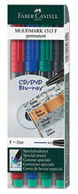 Faber-Castell CD/DVD-Marker MULTIMARK 1513 – 4er Set, 0,6 mm, radierbar, wasserfest