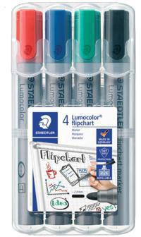 STAEDTLER Lumocolor 356 Flipchartmarker 2mm farbig sortiert 4er-Pack