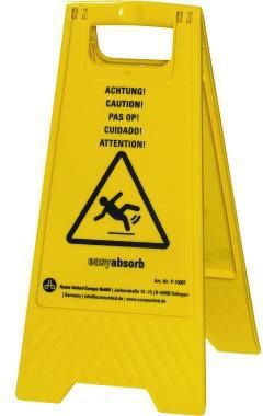 EASY ABSORB Warnaufsteller Rutschgefahr P-10007 – 57 cm, gelb, mehrsprachig, klappbar