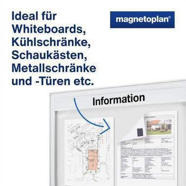 magnetoplan Magnetpads Takkis 15501 – 140 selbstklebende Magnetplättchen 15 x 15 mm, schwarz