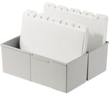 HAN Karteikasten 975-11 DIN A5 quer, lichtgrau, für bis zu 500 Karten, mit Stahlscharnier und Schnappverschluss