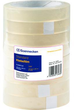 Soennecken Klebefilm 5848 19 mm x 66 m transparent, 8 Stück pro Packung – reißfest & lösungsmittelfrei