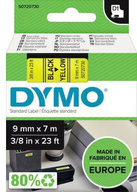 DYMO D1 Schriftbandkassette 9 mm x 7 m schwarz auf grün – UV-beständig und wieder ablösbar