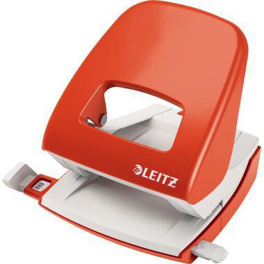 LEITZ Locher NeXXt 5008 – Metall-Locher rot, 30 Blatt, 8 cm Lochung