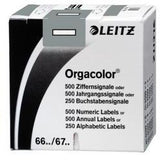 Leitz Buchstabensignal Orgacolor I grau 250 Stück selbstklebend für Registratur