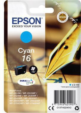 Epson Tintenpatrone C13T16224012 cyan 3,1 ml – Original DURABrite Ultra für ca. 165 Seiten