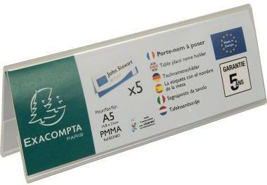 Exacompta Tischnamensschild Office Exacryl 210x75 mm Acryl kristall 5 Stück