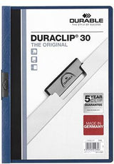 DURABLE Klemmmappe DURACLIP 30 DIN A4 Hartfolie grün – für bis zu 30 Blatt