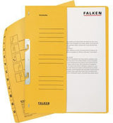 Falken Einhakhefter DIN A4 Manilakarton gelb 250 g/m² halber Deckel kaufmännische Heftung