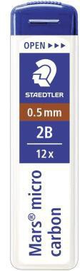 STAEDTLER Mars micro carbon 250 Feinmine 0,7 mm 2B – 12 Stück, bruchfest & PVC-frei