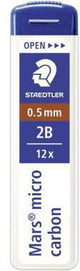 STAEDTLER Mars micro carbon 250 Feinmine 0,7 mm 2B – 12 Stück, bruchfest & PVC-frei