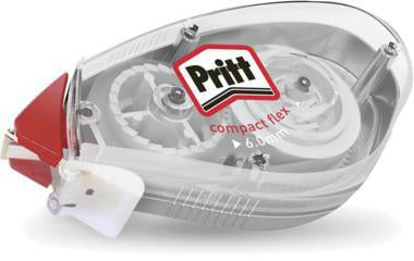 PRITT Korrekturroller Compact Flex 6 mm x 10 m – Flexible Spitze, Push & Pull, weiß