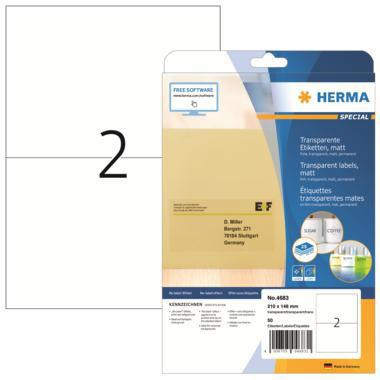 HERMA Folienetikett SPECIAL transparent 210 x 148 mm A4 50 Etiketten