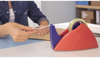tesa Tischabroller Easy Cut Professional 57422-00001 – Wellenmesser, nachfüllbar, rutschfest, schwarz
