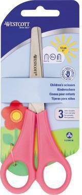 Westcott Kinderschere E-21591 13 cm pink – Bastelschere mit Maßeinteilung für Rechtshänder