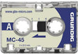 Grundig Diktierkassette MC-45 Microcassette 45 Minuten 3er-Pack