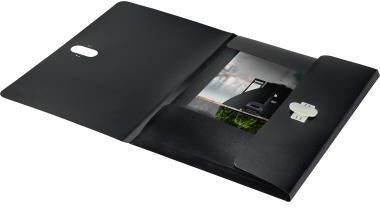 LEITZ Recycle Dokumentenmappe A4 schwarz, 80 % recyceltes PP, 150 Blatt, Blauer Engel