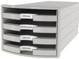 HAN Schubladenbox IMPULS 1013-11, DIN A4/C4, 4 Fächer, lichtgrau, stapelbar