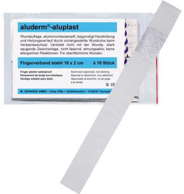 ALUDERM Fingerverband aluplast 2x18 cm – 10 Stück, elastisch & wasserdicht