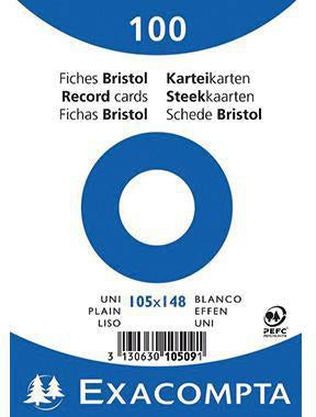 Exacompta Karteikarten DIN A6 blanko weiß 205 g/m² 100 Stück