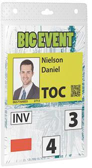 DURABLE Namensschild DIN A6 transparent, 20 Stück, inkl. Visitenkartentasche, für Messen & Events
