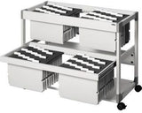 DURABLE Hängemappenwagen TROLLEY 200 MULTI DUO – 2-bahnig, ausziehbar, für 200 Hängemappen
