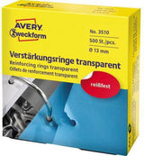 Avery Zweckform Lochverstärkungsringe 3510 transparent 500 Stück selbstklebend