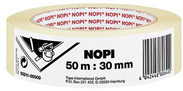 NOPI Kreppband 19mm x 50m beige – Naturkautschuk, lösungsmittelfrei, für Innenbereich