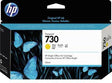 HP Tintenpatrone P2V64A Nr.730 130ml gelb – Originalzubehör für DesignJet T1600/T1700/T2600