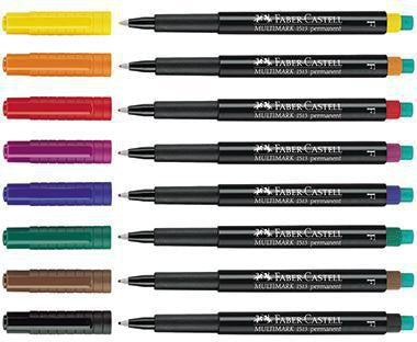 Faber-Castell CD/DVD-Marker MULTIMARK 1513 – 4er Set, 0,6 mm, radierbar, wasserfest