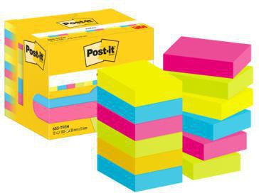 Post-it Haftnotizen 653-TFEN 51 x 38 mm, 12 Blöcke à 100 Blatt, farbig sortiert