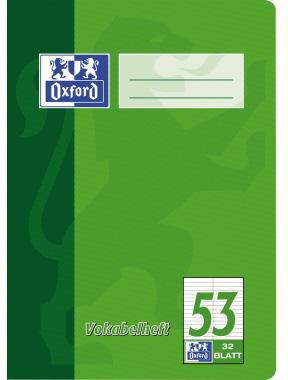 OXFORD Vokabelheft DIN A5 liniert 90 g/m² 32 Blatt – Drahtbindung, Lineatur 53