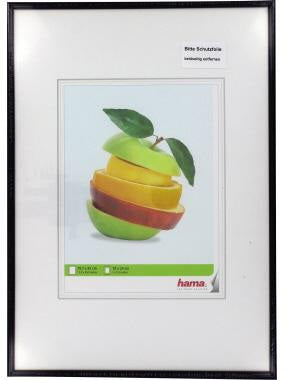 Hama Bilderrahmen Sevilla A3 – Kunststoff, mit Passepartout, EasyClip-Verschluss, Schwarz