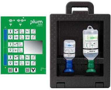 PLUM Augenspülstation iBox 2 – Wandmontage mit Eyewash Spülungen für Arbeitsplätze