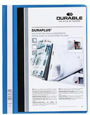 DURABLE Angebotshefter DURAPLUS 257902 A4 weiß – Überbreiter Schnellhefter mit Hängeschienen-Einschub