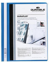 DURABLE Angebotshefter DURAPLUS 257902 A4 weiß – Überbreiter Schnellhefter mit Hängeschienen-Einschub