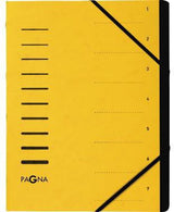 PAGNA Ordnungsmappe 40058-01, 7 Fächer, DIN A4, roter Pressspankarton, mit Gummizugverschluss