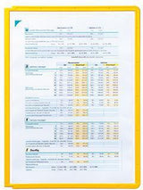 DURABLE Sichttafel SHERPA Panel 560604 DIN A4 PP gelb – scannertauglich, mit farbigem Profilrahmen